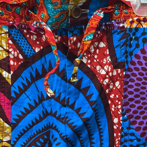 African inspired kenta cloth dashiki 2 piece suit men sz m-l - Picture 6 of 7